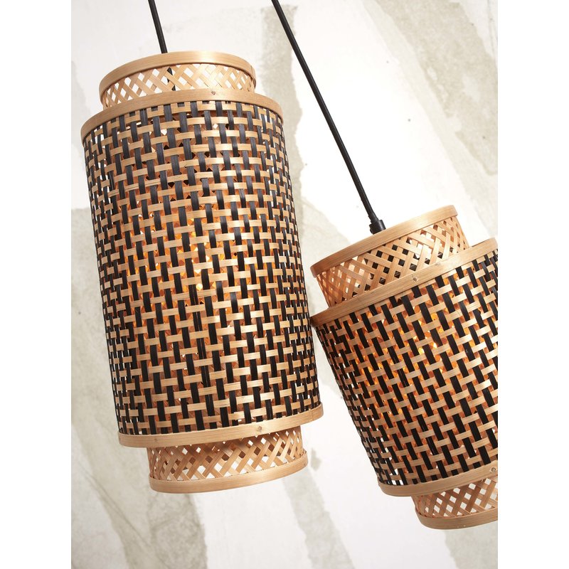 Good&Mojo-collectie Hanging lamp Bhutan bamboo/2-shades mix h.25+35cm bl/natural