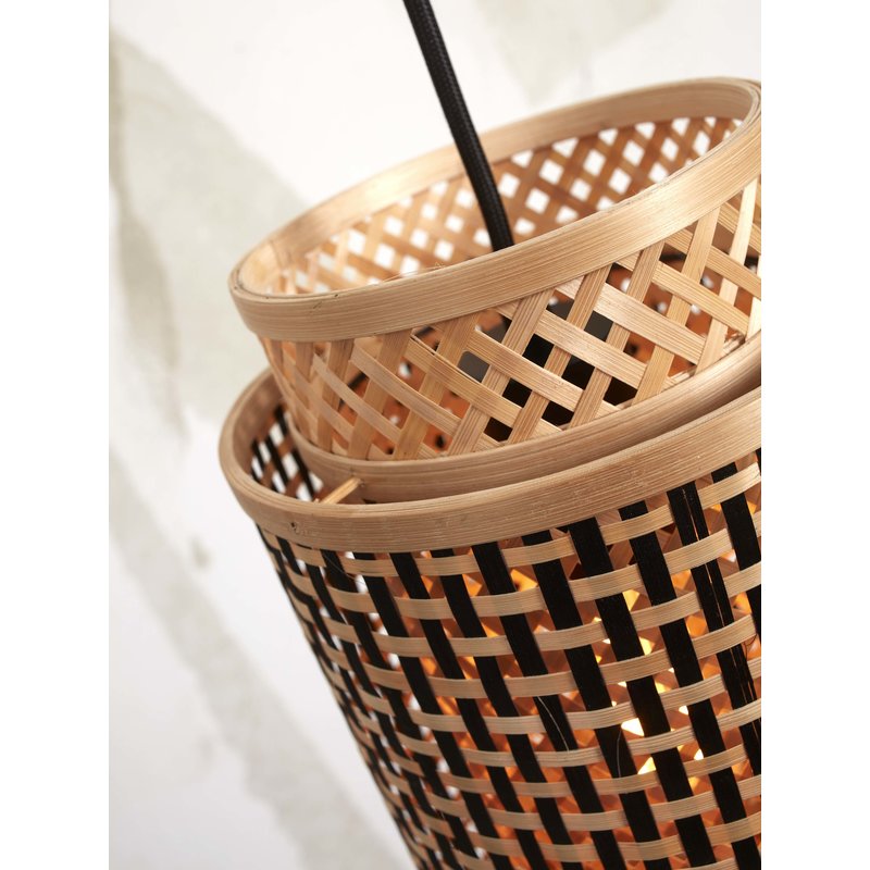 Good&Mojo-collectie Hanging lamp Bhutan bamboo/2-shades mix h.25+35cm bl/natural