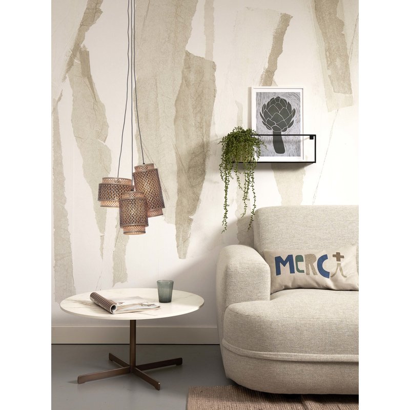 Good&Mojo-collectie Hanging lamp Bhutan bamboo/3-shades mix h.20-25-35cm bl/natural