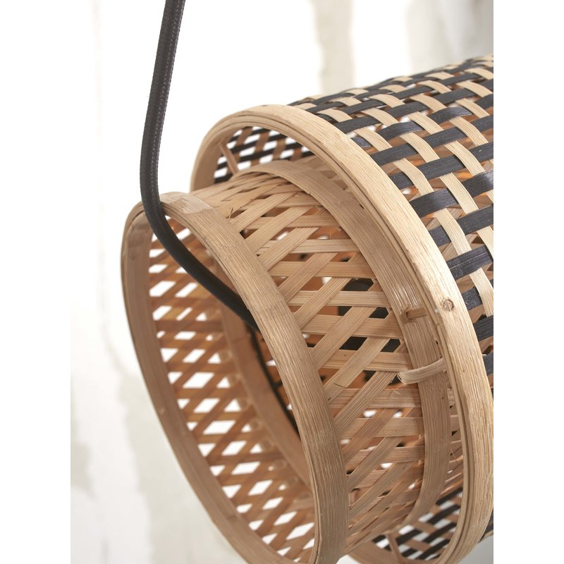 Good&Mojo-collectie Hanglamp Bhutan cilinder bamboe zwart/naturel