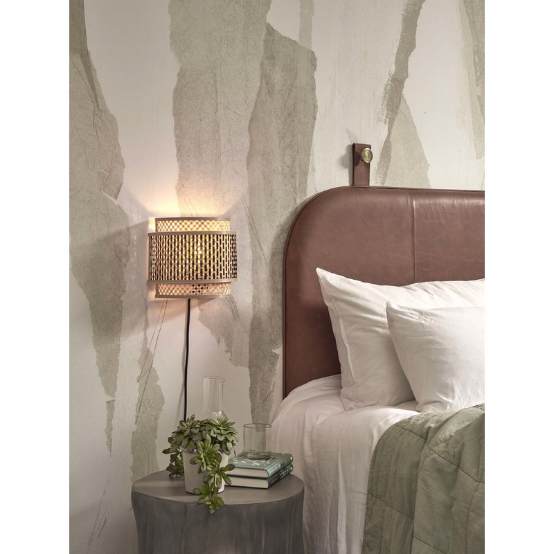 Good&Mojo-collectie Wandlamp Bhutan bamboe zwart/naturel S