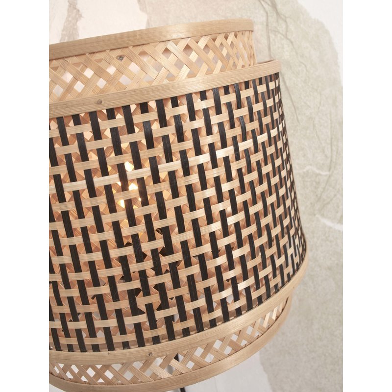 Good&Mojo-collectie Wall lamp Bhutan bamboo/round half 32xh.27cm black/natural. L