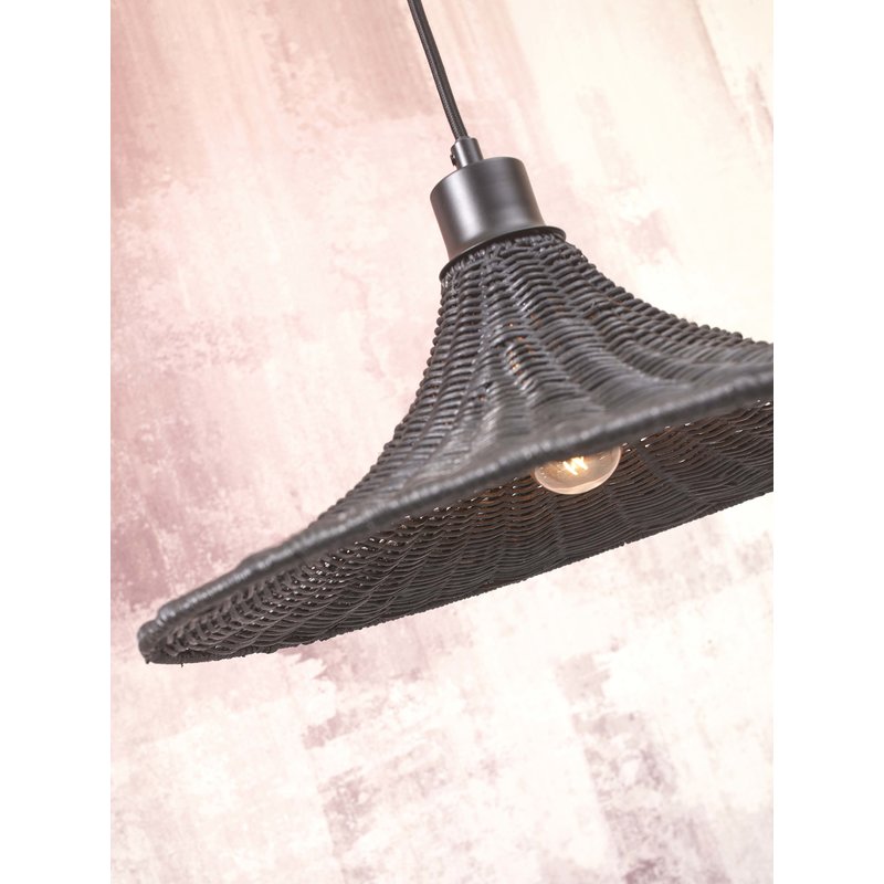 Good&Mojo-collectie Hanging lamp Borabora rattan dia.40xh.12cm S. black