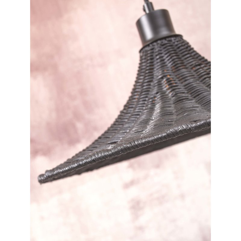Good&Mojo-collectie Hanging lamp Borabora rattan dia.40xh.12cm S. black