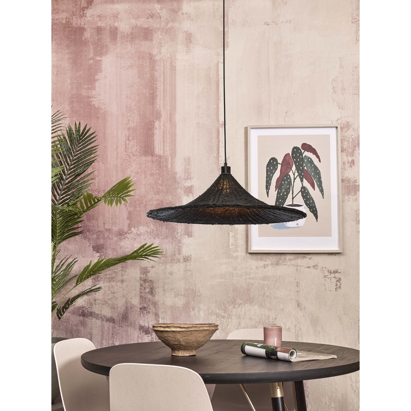 Good&Mojo-collectie Hanging lamp Borabora rattan dia.70xh.20cm L. black