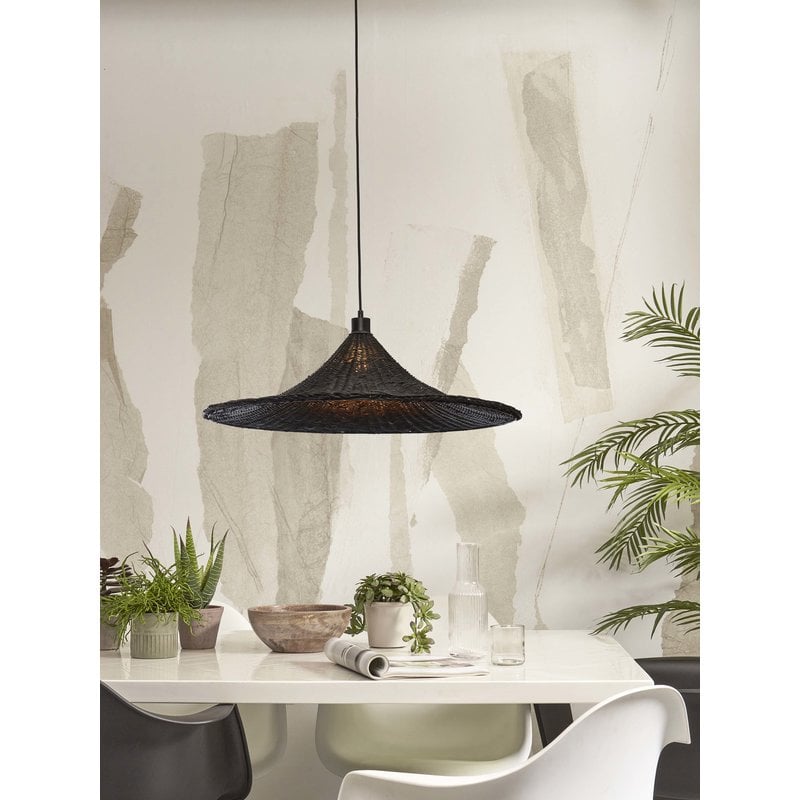 Good&Mojo-collectie Hanging lamp Borabora rattan dia.70xh.20cm L. black