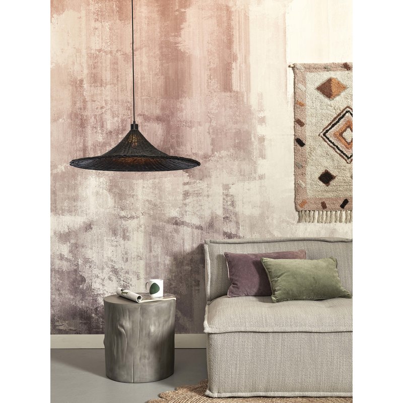 Good&Mojo-collectie Hanging lamp Borabora rattan dia.70xh.20cm L. black