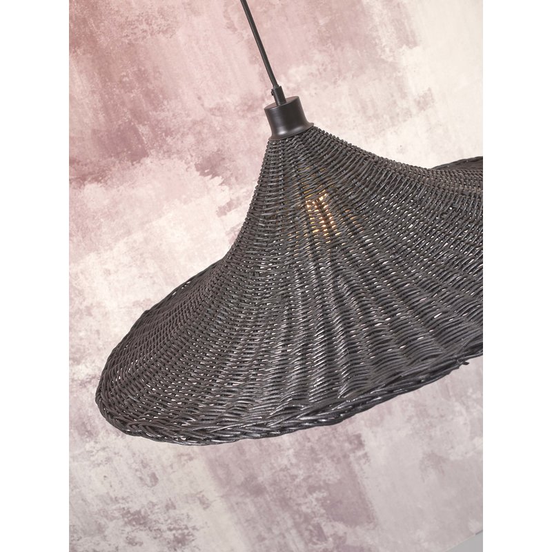 Good&Mojo-collectie Hanging lamp Borabora rattan dia.70xh.20cm L. black