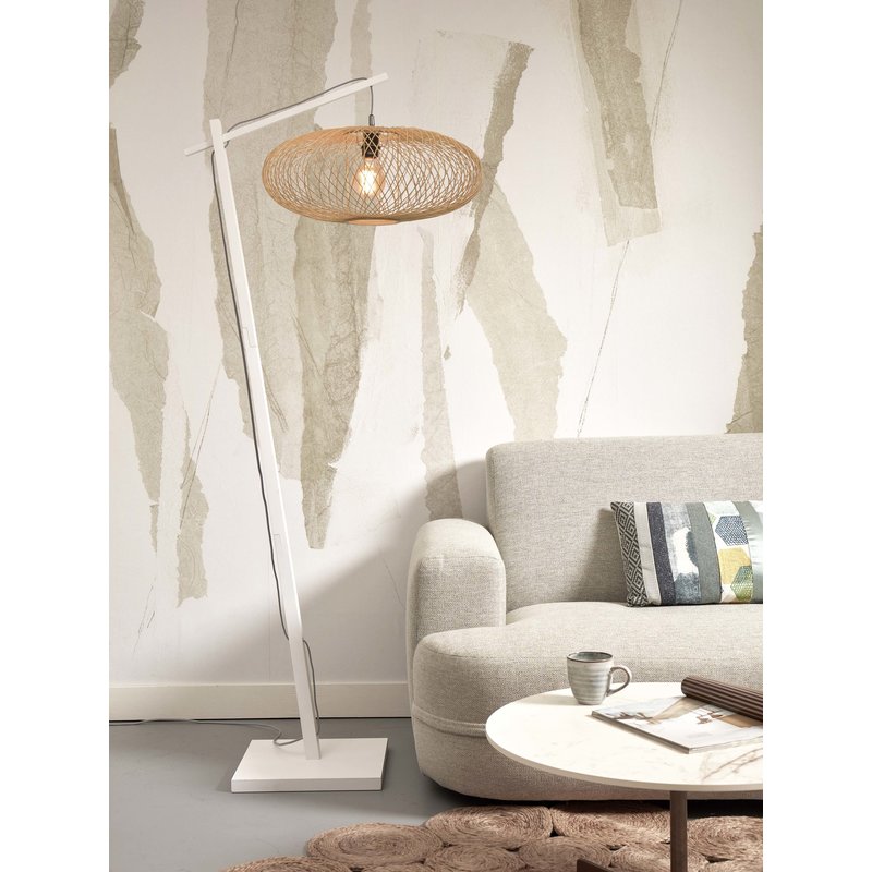 Good&Mojo-collectie Vloerlamp Cango bamboe wit/naturel L