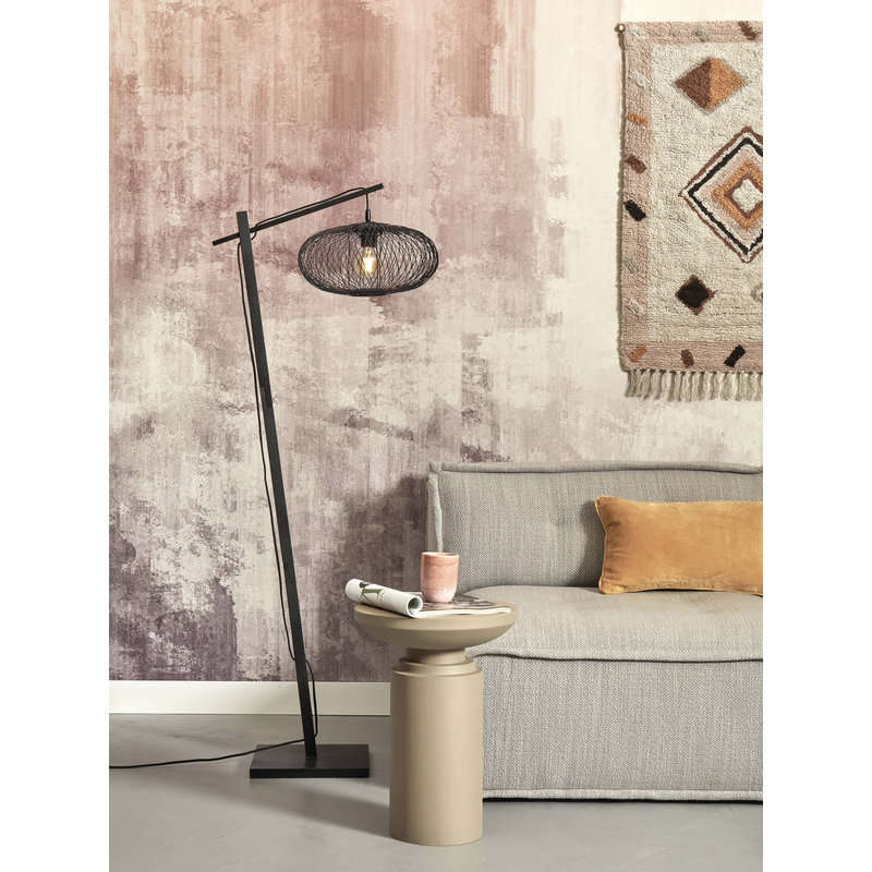Good&Mojo-collectie Vloerlamp Cango bamboe zwart/zwart S