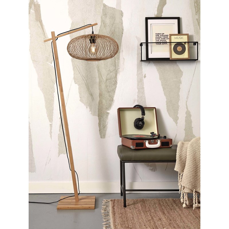 Good&Mojo-collectie Floor lamp Cango S bamboo nat. h.150cm/shade dia.40x20cm. nat.