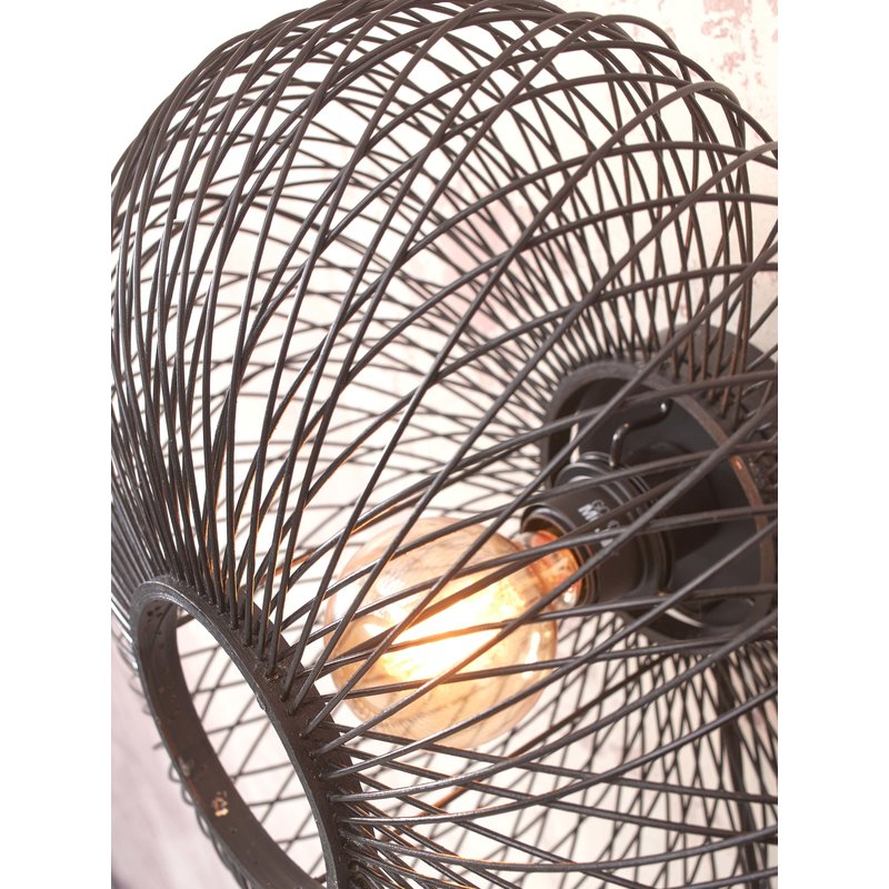 Good&Mojo-collectie Wall lamp Cango bamboo ellipse S dia.40x20cm. black