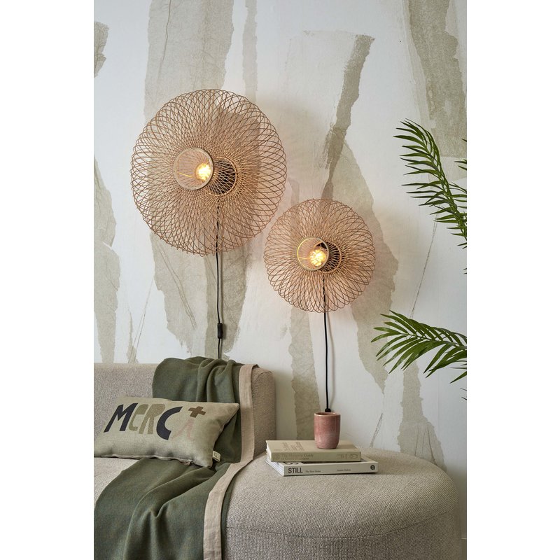 Good&Mojo-collectie Wall lamp Cango bamboo ellipse S dia.40x20cm. natural