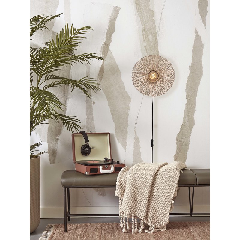 Good&Mojo-collectie Wall lamp Cango bamboo ellipse S dia.40x20cm. natural