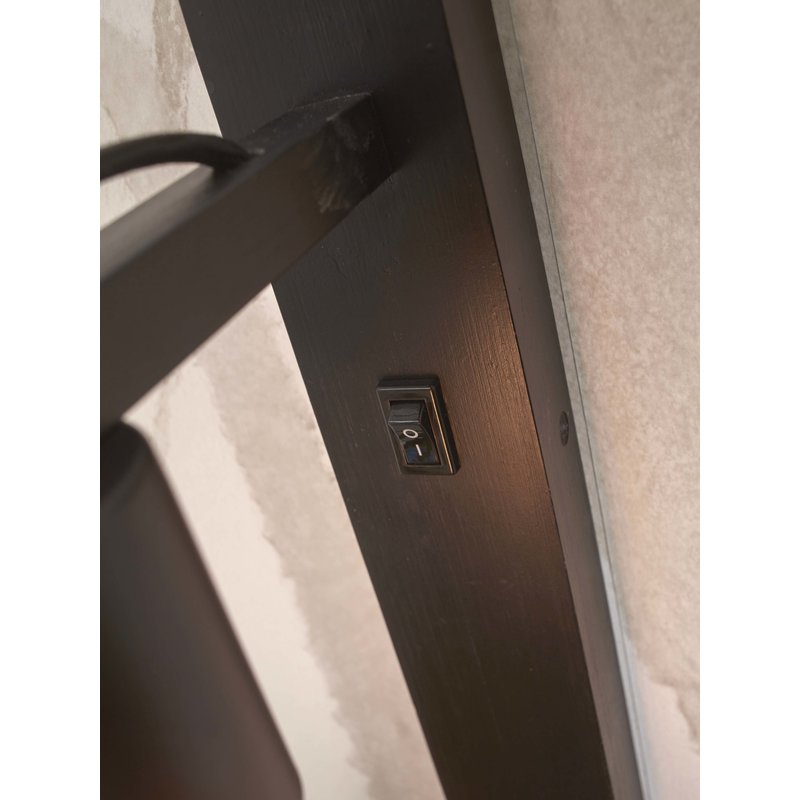 Good&Mojo-collectie Wall lamp Flores bamboo h.52cm/shelf 30x18cm. black