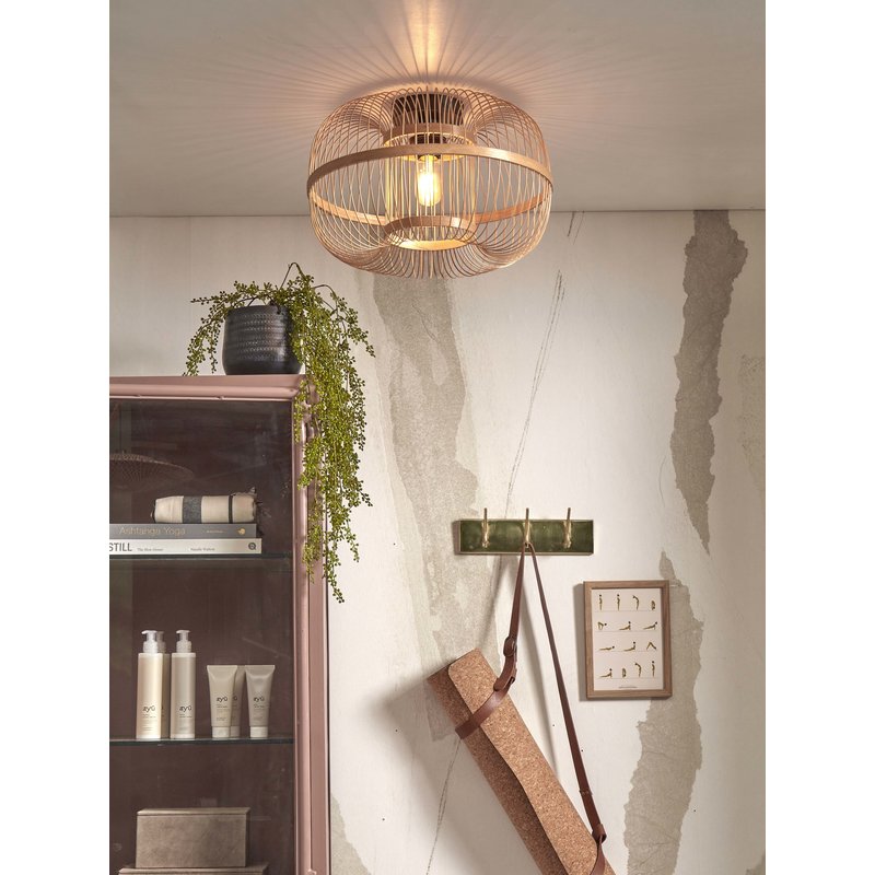 Good&Mojo-collectie Ceiling lamp Hokkaido bamboo h.28xdia.38cm. natural