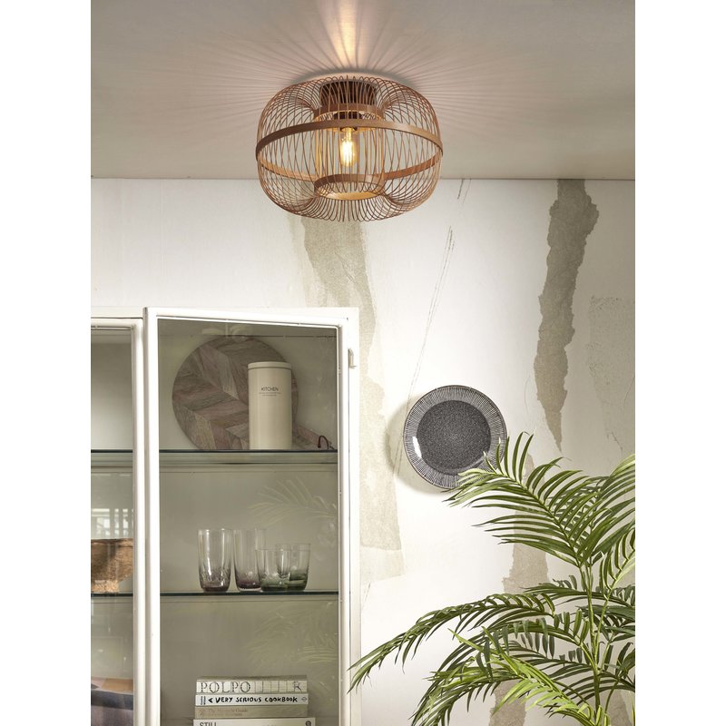 Good&Mojo-collectie Ceiling lamp Hokkaido bamboo h.28xdia.38cm. natural
