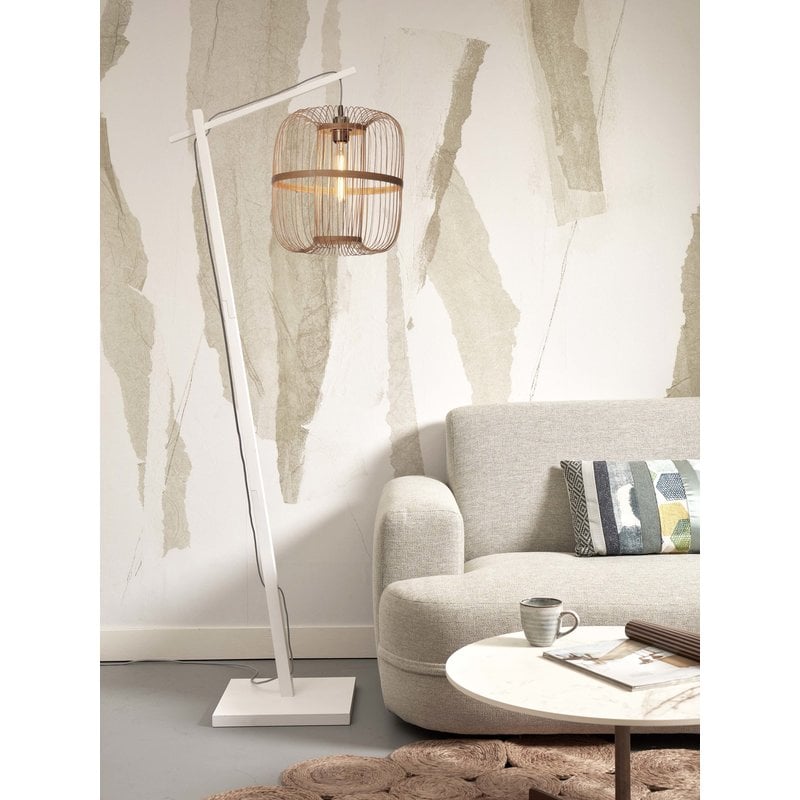 Good&Mojo-collectie Floor lamp Hokkaido L bamboo white h.176cm/shade h.38x25cm. nat.