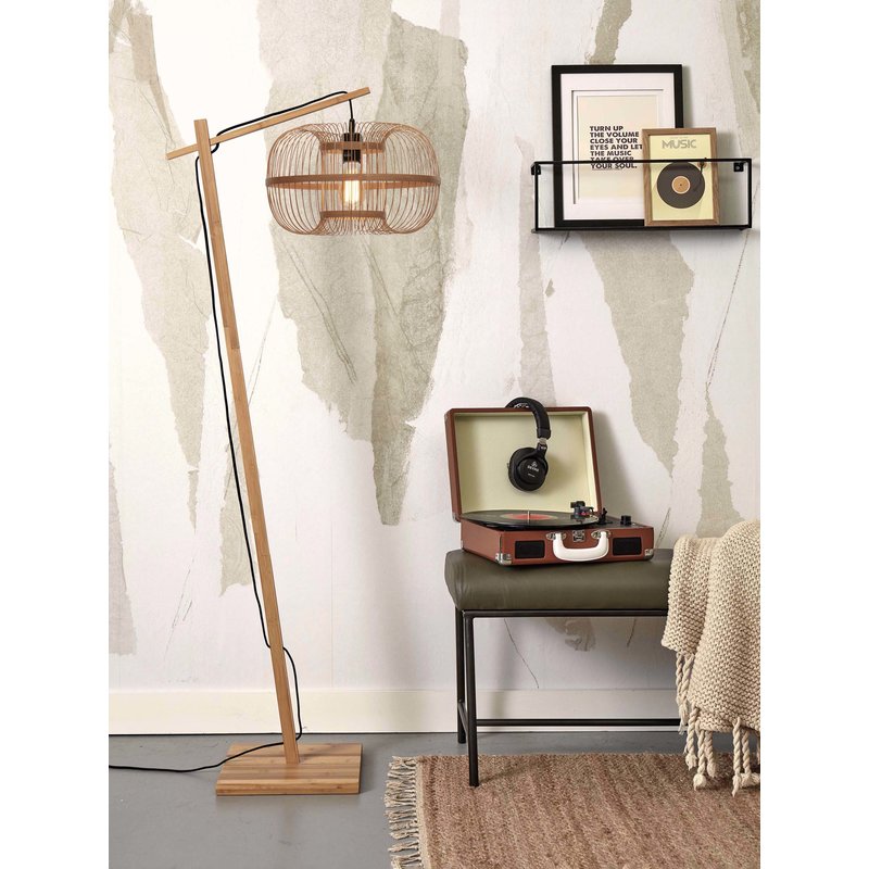 Good&Mojo-collectie Floor lamp Hokkaido S bamboo nat. h.150cm/shade h.25x38cm. nat.