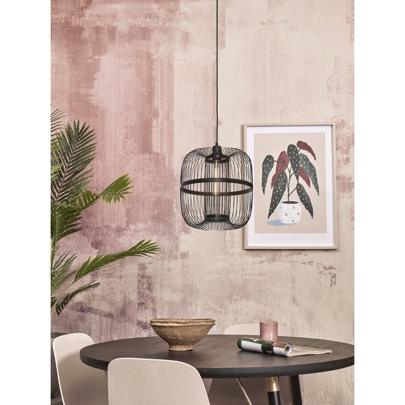 Good&Mojo-collectie Hanglamp Hokkaido bamboe zwart L