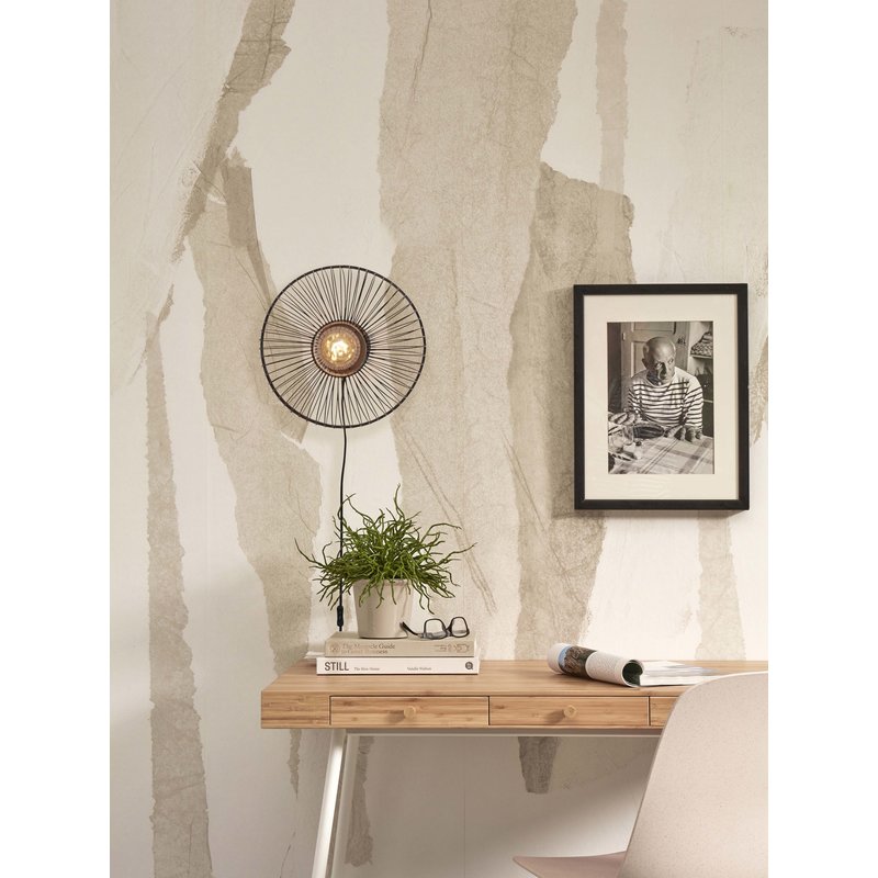 Good&Mojo-collectie Wandlamp Hokkaido bamboe zwart