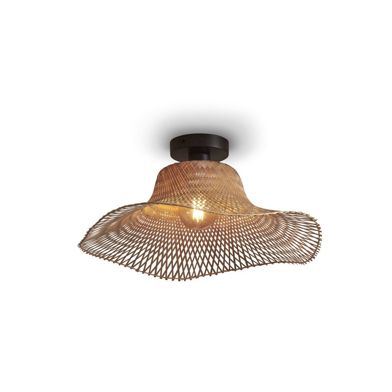 Good&Mojo-collectie Ceiling lamp Ibiza bamboo wavy dia.50xh.15cm natural. S