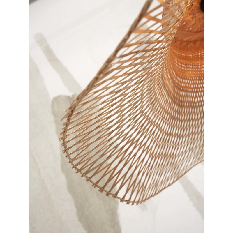 Good&Mojo-collectie Plafonniere Ibiza wavy bamboe naturel S