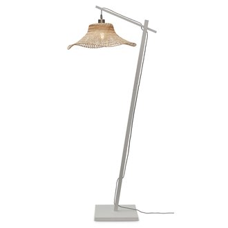 Good&Mojo Vloerlamp Ibiza wavy bamboe wit/naturel S
