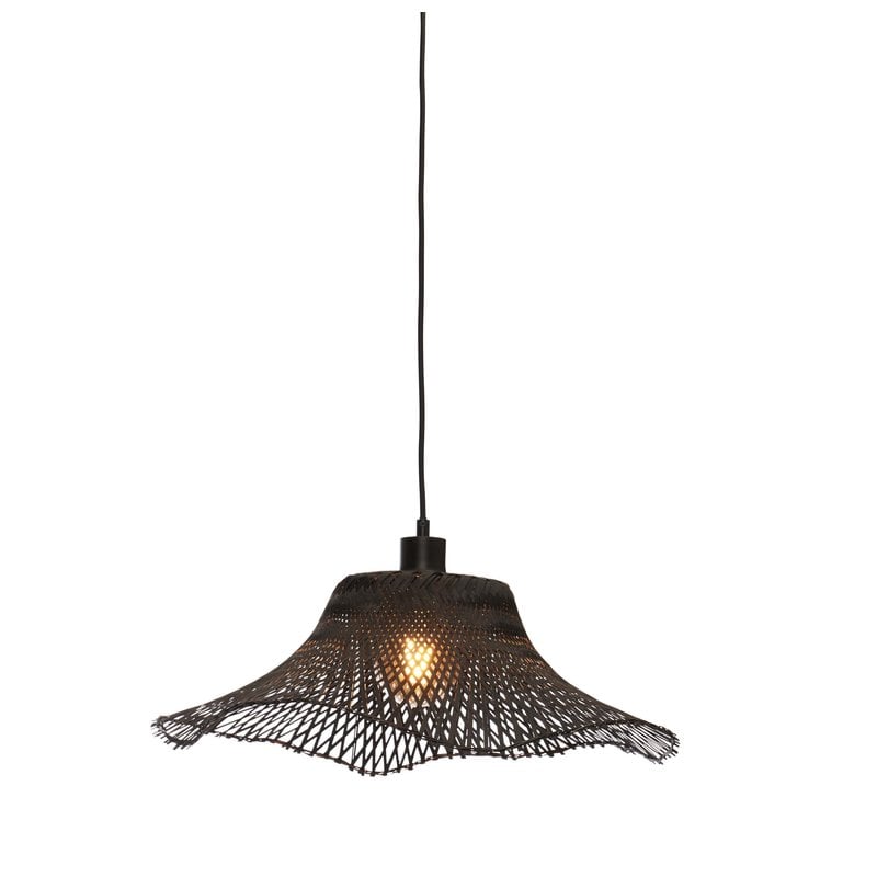 Good&Mojo-collectie Hanglamp Ibiza wavy bamboe zwart S