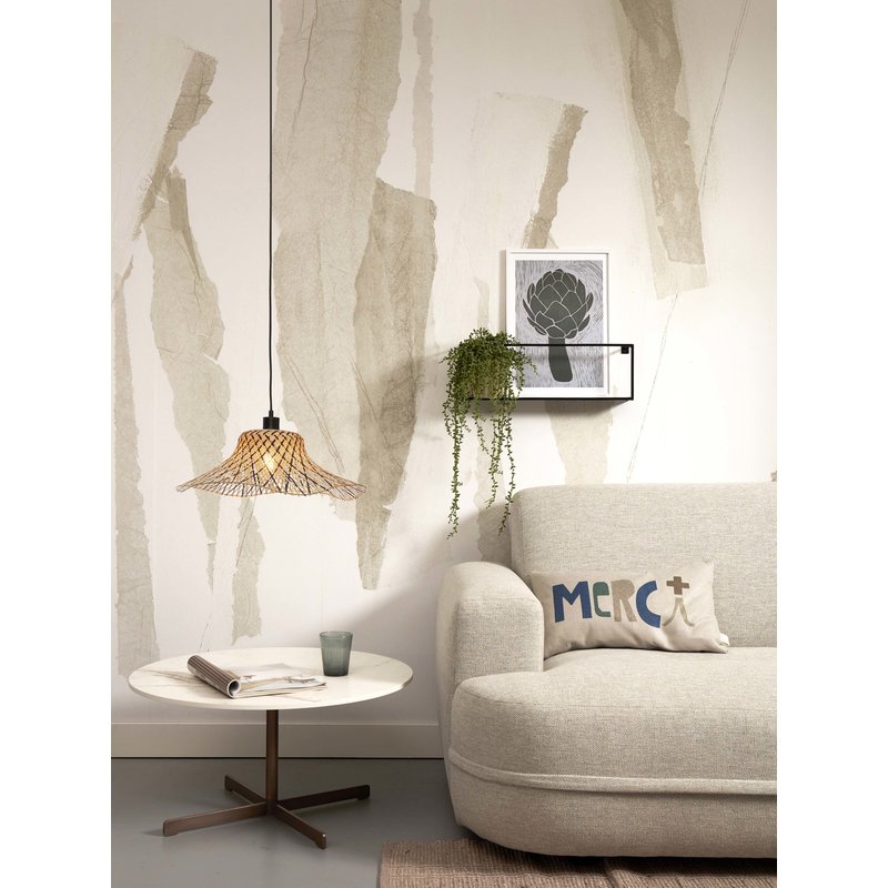 Good&Mojo-collectie Hanglamp Ibiza wavy bamboe zwart/naturel S