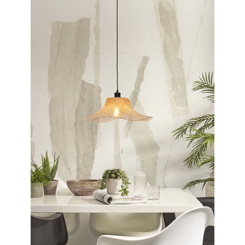 Good&Mojo-collectie Hanging lamp Ibiza bamboo wavy dia.50xh.15cm natural. S