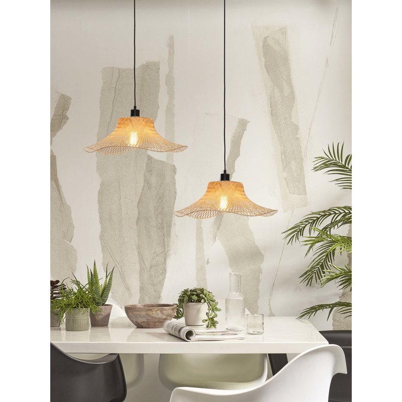 Good&Mojo-collectie Hanging lamp Ibiza bamboo wavy dia.50xh.15cm natural. S