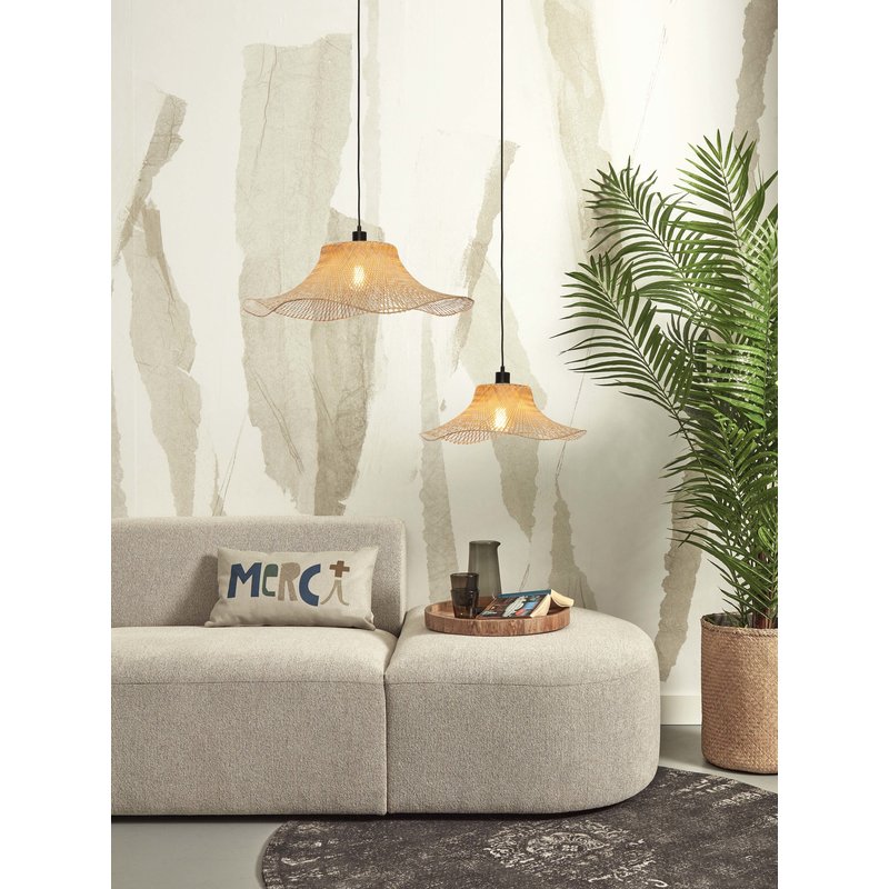 Good&Mojo-collectie Hanging lamp Ibiza bamboo wavy dia.50xh.15cm natural. S