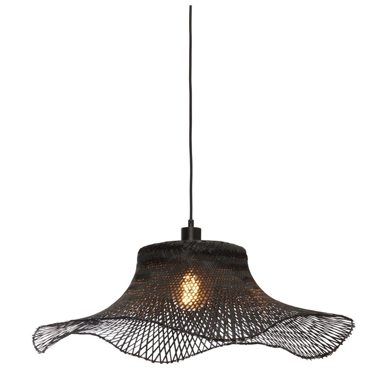 Good&Mojo-collectie Hanglamp Ibiza wavy bamboe zwart L