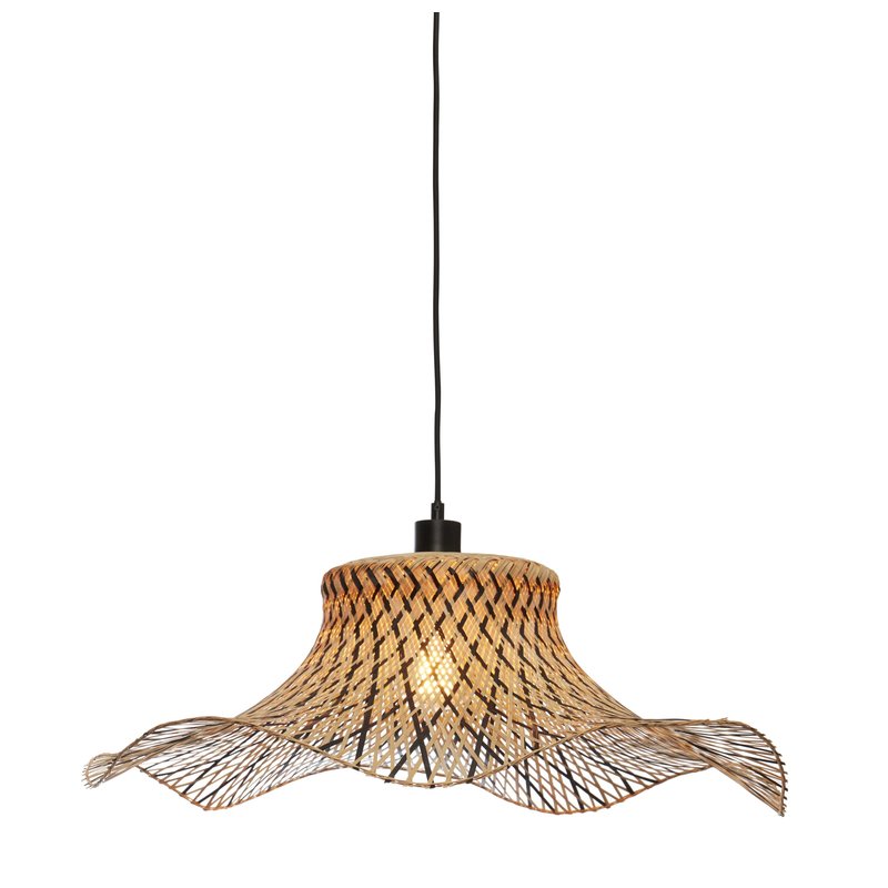 Good&Mojo-collectie Hanglamp Ibiza wavy bamboe zwart/naturel L