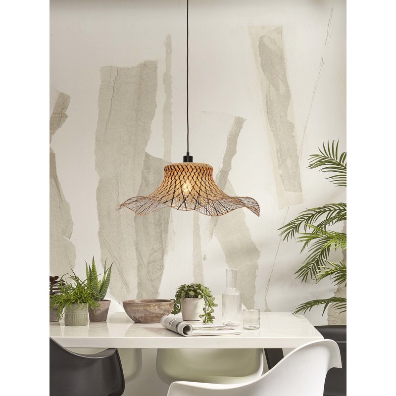 Good&Mojo-collectie Hanging lamp Ibiza bamboo wavy dia.65xh.20cm bl/natural. L