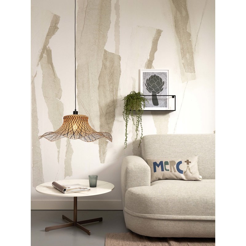 Good&Mojo-collectie Hanging lamp Ibiza bamboo wavy dia.65xh.20cm bl/natural. L