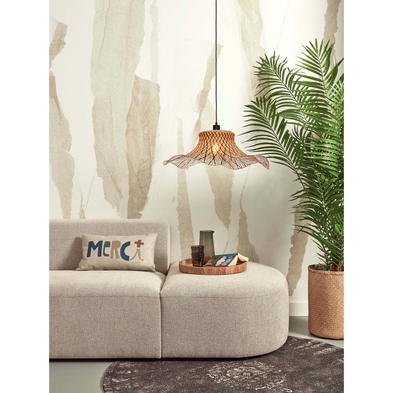 Good&Mojo-collectie Hanging lamp Ibiza bamboo wavy dia.65xh.20cm bl/natural. L