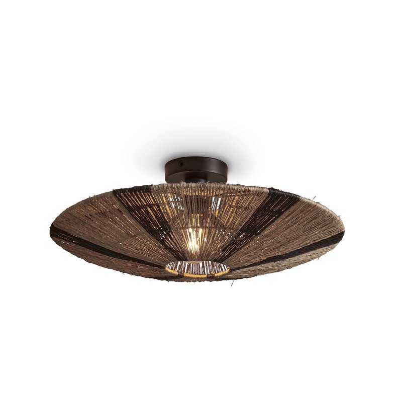 Good&Mojo-collectie Ceiling lamp Iguazu jute/flat L dia.55xh.14cm. black/natural