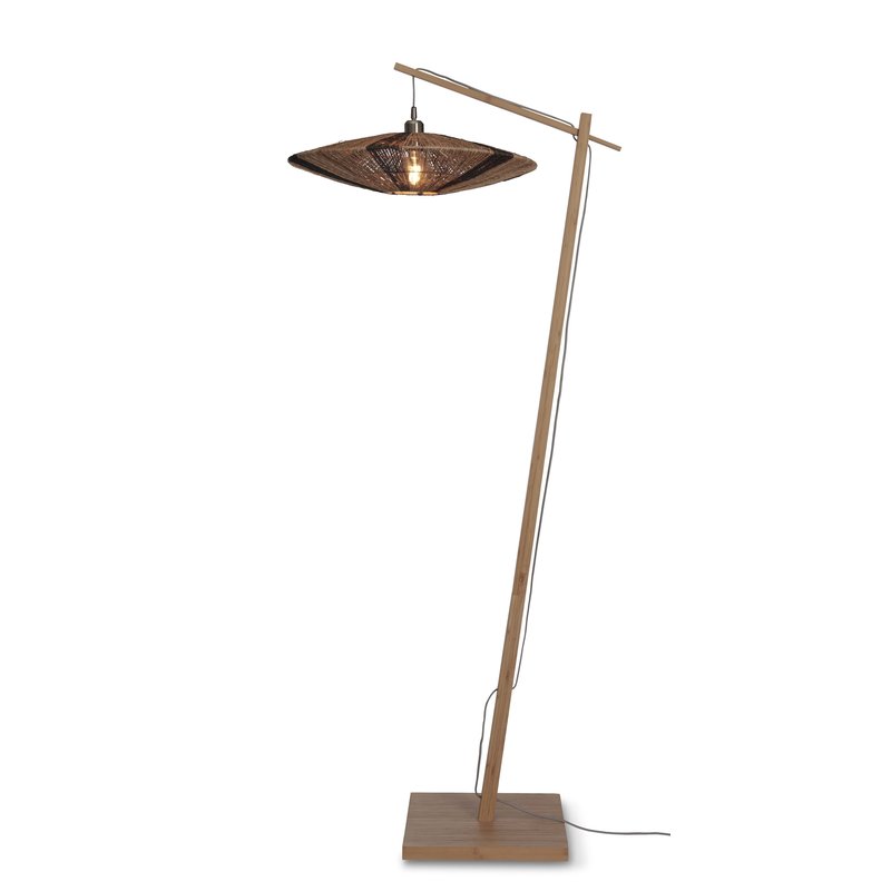 Good&Mojo-collectie Vloerlamp Iguazu naturel bamboe en jute zwart/naturel L
