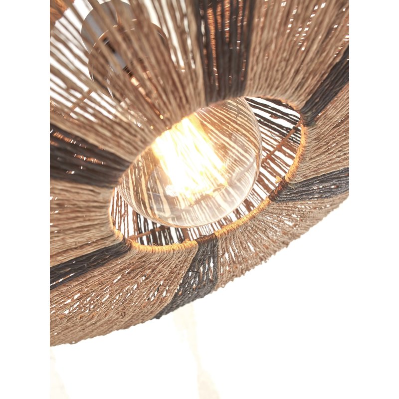 Good&Mojo-collectie Vloerlamp Iguazu naturel bamboe en jute zwart/naturel L