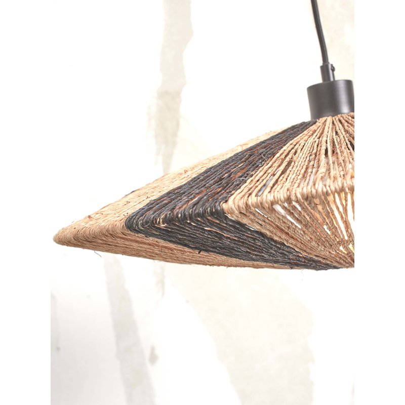 Good&Mojo-collectie Vloerlamp Iguazu naturel bamboe en jute zwart/naturel L