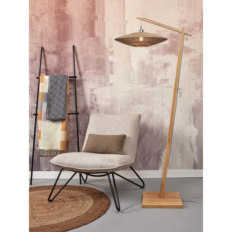 Good&Mojo-collectie Floor lamp Iguazu L bamboo nat. h.176cm/shade 55x14cm jute. nat.