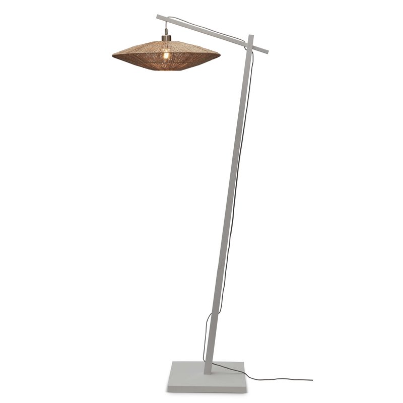 Good&Mojo-collectie Vloerlamp Iguazu wit bamboe en jute naturel L