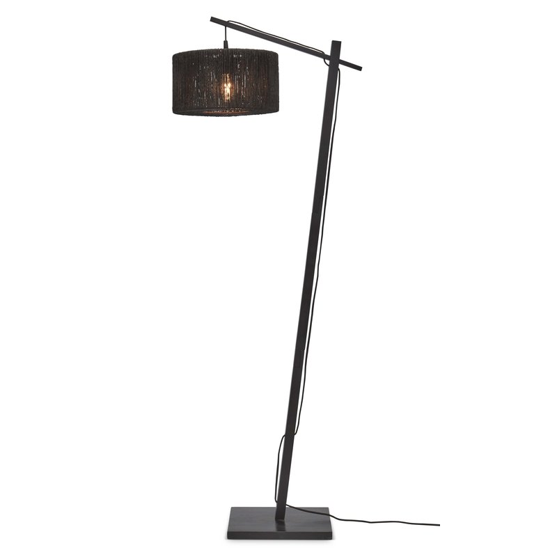 Good&Mojo-collectie Floor lamp Iguazu S bamboo bl. h.150cm/shade 30x16cm jute. black