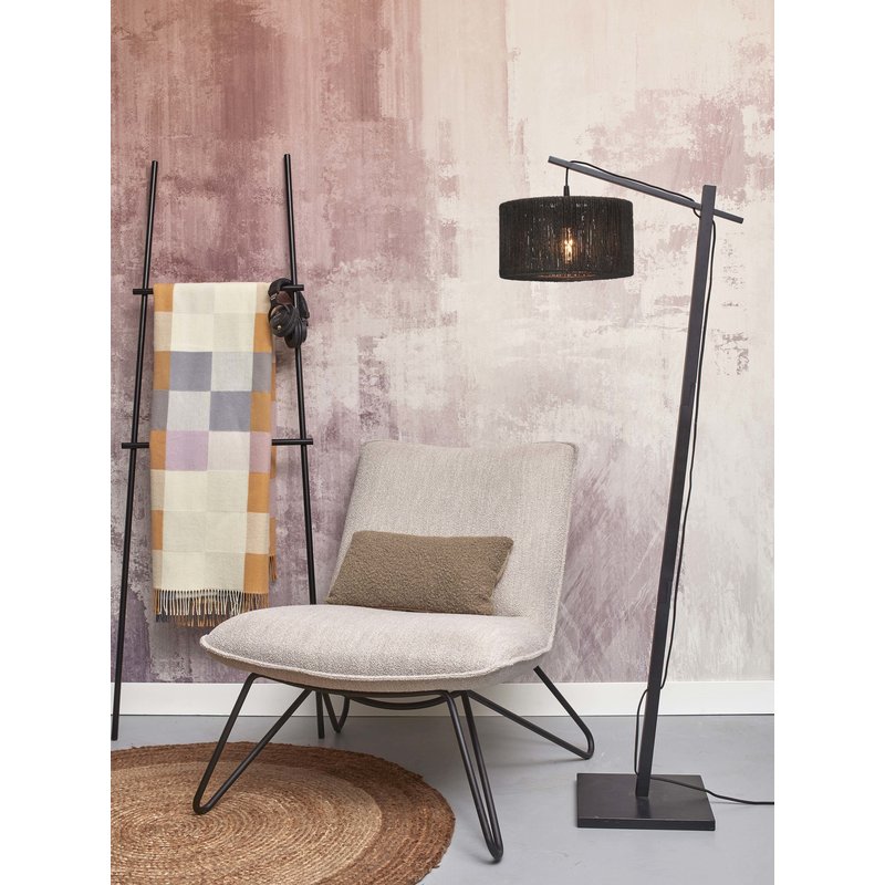 Good&Mojo-collectie Vloerlamp Iguazu zwart bamboe en jute 30 cm zwart S