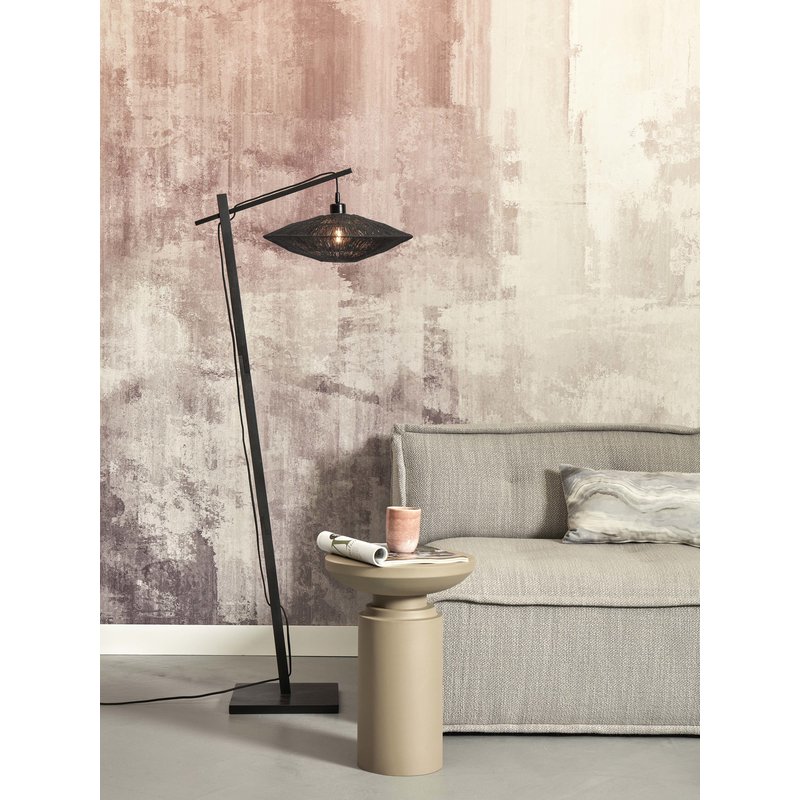 Good&Mojo-collectie Vloerlamp Iguazu zwart bamboe en jute 40 cm zwart S