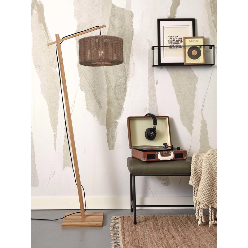 Good&Mojo-collectie Floor lamp Iguazu S bamboo nat. h.150cm/shade 30x16cm jute. natural