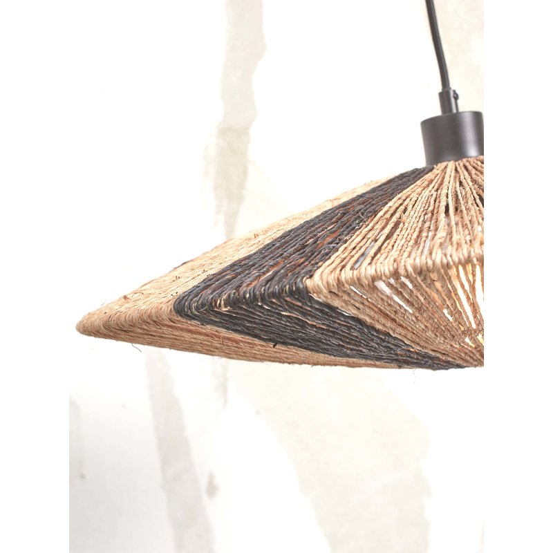 Good&Mojo-collectie Vloerlamp Iguazu naturel bamboe en jute 40 cm zwart/naturel S