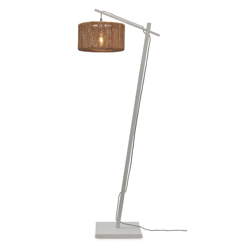 Good&Mojo-collectie Floor lamp Iguazu S bamboo white h.150cm/shade 30x16cm jute. nat.